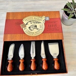 Petite Maison by Wildly Delicious 5‑Piece Cheese Knife Set with Rosewood Handles